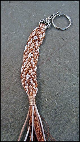 Cord keyring, neutral colour kuminhimo braided textile keychain with silver colour hoop, tassel handbag decoration,gift for new home owner