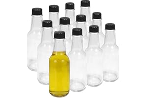 Yishik 12-Pack 150ml Clear Glass Spirit Bottles with Heat Shrink Caps, 5oz, BPA-Free, Reusable, Airtight, Leak Proof, Ideal for Wine, Beer, Juice, Storage & Decor