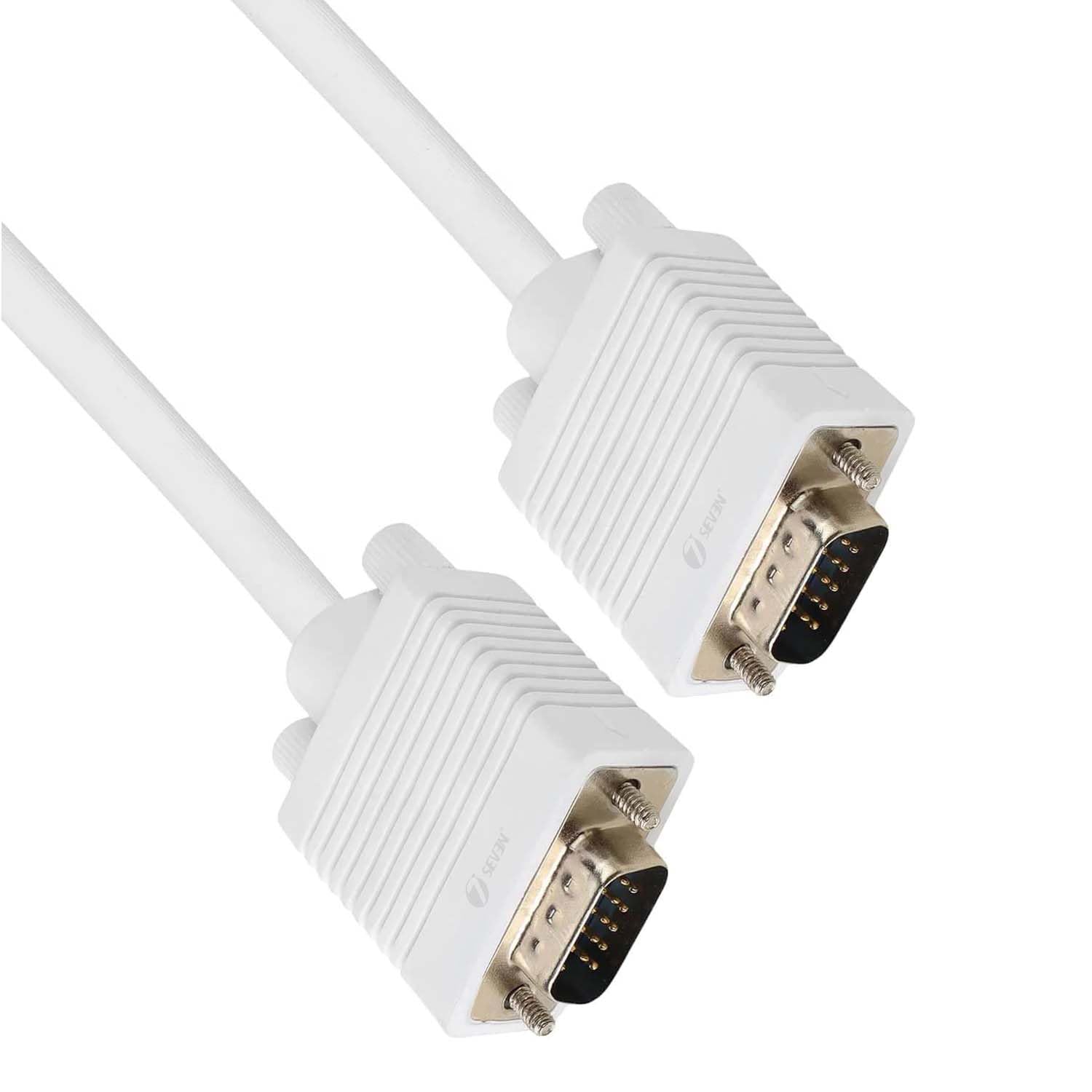 7 SEVEN Premium VGA Cable 3M for LAPTOP MONITOR PRINTER CPU SCANNER SMART TV CCTV RECORDER GAME CONSOLE(Gold)