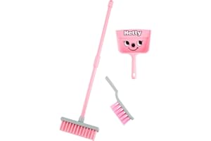 Casdon Zestaw szczotek Hetty | Kolorowe zabawki do czyszczenia dzieci od 3 lat | Zachęcaj do nauki i odgrywania ról | W zestawie miotła, szczoteczka do zębów i szufelka!