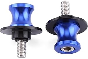 Fydun Bbobines de Bras Oscillant de Support,Moto Bras Oscillant Bobines Curseurs, 6/8/10 mm en Alliage d'Aluminium CNC Bras Swing Spool Sliders Bras swingarm bobbins(6mm-Bleu)