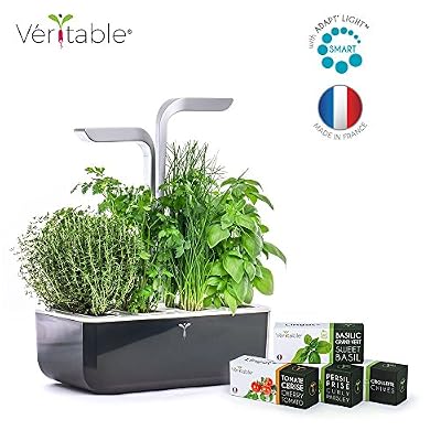 Veritable Potager Véritable® SMART Soft Black - Technologie ADAPT' LIGHT - Jardin autonome d'intérieur Made in France (Noir/Gris argenté)