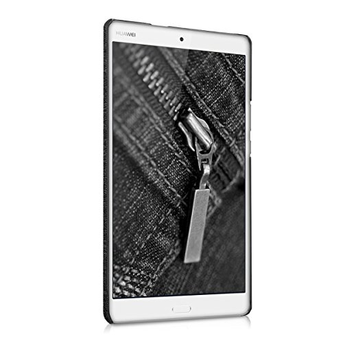 kwmobile Hardcase Stoff Hülle für Huawei MediaPad M3 8.4 – Cover Case in Stoff Design Dunkelgrau - 2