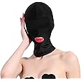 Unisex Full Cover Hood Mask Elastic Breathable Head Mask Sexy Balaclava Opened Mouth Show Eyes Face Cover Hood Headgear for Adult Couple Game Halloween Cosplay Costume Carnival Night Club Role Playing