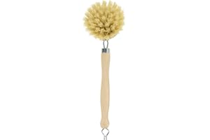 Elliott Wooden Dish Brush, Natural Tampico and Metal Fixings, Removable and able Brush Head, Plastic Washing up, Dimensions 240 X 55 X 35mm