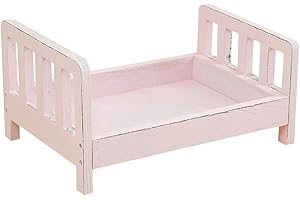 YUOKI99 Amusingtao Neugeborene Fotografie Requisiten,Holzbett-Hintergrund, Baby Foto Hintergrund Diy Kleine Holzbett Abnehmbare Bett Studio Krippe Schießen Requisiten Zubehör