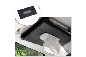JCASSAN Car Visor Tissue Box Multifunctional Car Tissue Holder PU Leather Backseat Sun Visor Tissue Holder for Car Accessories (black)