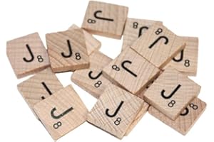 WOA WORDS OF ART Wooden Scrabble Tiles Arts Craft Create Personalised Gifts (Letter J, 25 Pack)