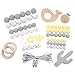 Produktbild baby tete Baby Zahnen Anhänger Armband Montessori Spielzeug Set Dummy Schnuller Clips Unfertige DIY Häkeln/Silikon Perlen Holz Whale Baby Teether Spielzeug Auto hängen