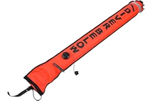 KIMISS 5FT High Visibility, Scuba Diving SMB Surface Signal Surface Marker Buoy Inflatable Tube,Trident Signal Marker Buoy (Red)