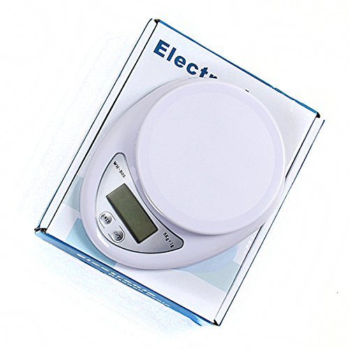 Elektronische Küchen Waage 1g – 5kg, Digitalwaage weiss, Platzsparend - 2