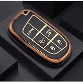 AutoHan Keys L&uuml;ks Egea Cross 500x 500l Uyumlu Anahtar Kılıfı, Siyah ve Altın Renk, 5 Butonlu, Nano