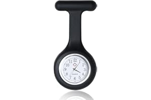 GBULTR Reloj de Bolsillo de Silicona con Broche para Enfermera, Reloj de Enfermera de Bolsillo con Clip para Médicos, Reloj Paramédico Unisex, Reloj de Bolsillo Multifuncional para Enfermería