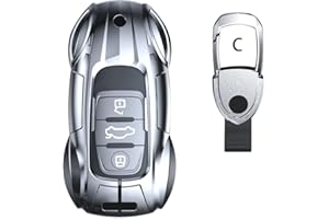 Gleamydot Coque Clé Compatible avec Etui Clef Audi A3 A4 A5 A6 A7 A8 Q5 Q8 TT RS4 SQ5 Protection Clé de Voiture Accessoires en Alliage de Zinc Boîtier (C-Yin)