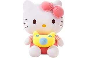FISAPBXC Hello K-itty Peluche, Hello K-itty Poupée Peluche Jouets en Peluch Délicate Mignon Hello K-itty Anime Plush Doll Mignon Doux Décoration Dessin Animé Plush Personnage Cadeau pour Enfants (30cm)