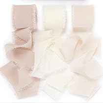 MORSUNBELA Ruban En Mousseline De Soie 2,5 Cm, Ruban Cadeau, 3 Rouleaux, 19, 2 Mètres, Ruban Pour Mariage, Baptême, Noël, Nouvel An, Idée Fête D' Anniversaire