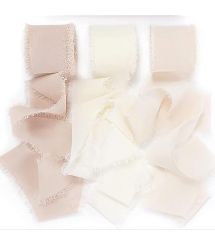 Chiffon-Bänder Handgefertigt 5x5,5 M – 3 Rollen In Pastellfarben, Für Geschenke, Blumen, Hochzeit
