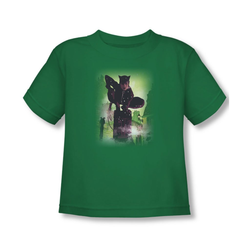 Batman-Kleinkind-Catwoman-63-Abdeckung-T-Shirt-In-Kelly-Grn-4T-Kelly-Green
