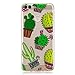Produktbild HopMore Huawei P Smart Hülle Silikon Transparent Motiv Muster Kreativ Lustig Schutzhülle Durchsichtig Handyhülle Ultra Dünn Stoßfest Gummi Case Cover Slim Bumper für Huawei P Smart - Kaktus