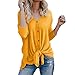 Produktbild Sannysis Sweatshirt Damen Lose Knit Tunika Bluse Langarmshirts Krawatte Knoten Henley Tops Fledermausflügel Plain Shirts