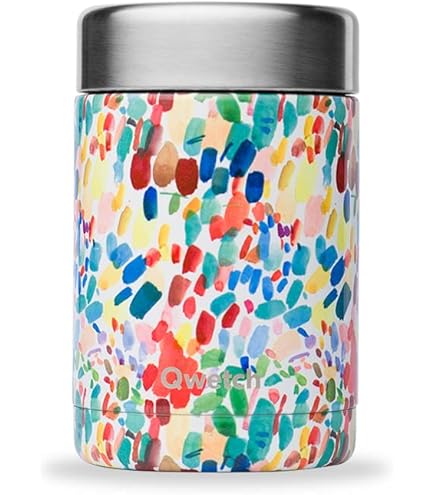 Qwetch - Geïsoleerde lunchbox voor onderweg - Arty - Voedselbox van roestvrij staal - 5 uur warm en 7 uur koud - BPA-vrij, waterdicht en herbruikbaar - Lunchbox voor kantoor, picknick, wandelen - 340