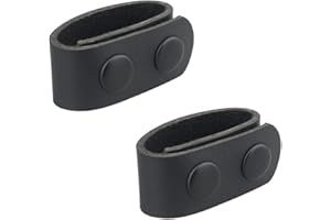 Gexgune Duty Belt Keeper Leder Tactical Belt Keeper Schlaufen-Gürtelschnalle für 2–2 1/4 Zoll mit doppeltem Druckknopf (2er Pack, schwarz)
