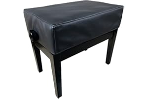 LIYANLIU Abdeckung für Klavier Hocker Schwarz Klavierhocker Anti-Staub Stoff mit Löchern für Einzelsitz Pianobank, Universal Klavierbank Cover von Klavier, Flügel und E-Piano(Single Stool Cover, Black)