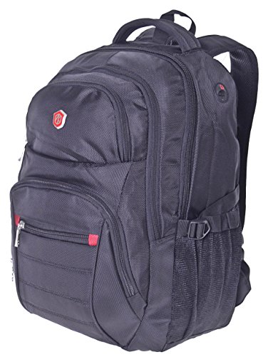 City Rucksack Schule Arbeit & Freizeit Bag Schulrucksack Sportrucksack Backpack Laptoprucksack Laptopfach 17" - schwarz (HN49006)