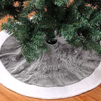 Weihnachtsbaum Decke Weihnachtsbaum Rock Dekoration Kurzer Plüsch Weiß Grau Weihnachtsbaumdecke Stickerei Weihnachtsbaum Röcke Weihnachtsschmuck