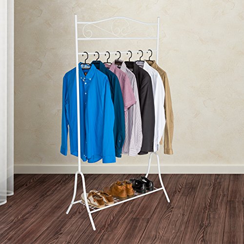 TecTake Antik Kleiderständer Metall Garderobenständer | Weiß - 2