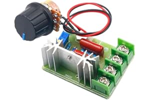 JUCHRZEY AC 220V 2000W Regolatore di velocità del motore 25A Modulo regolatore elettronico di tensione con manopola di controllo Regolazione del regolatore di velocità del motore ad alta pot