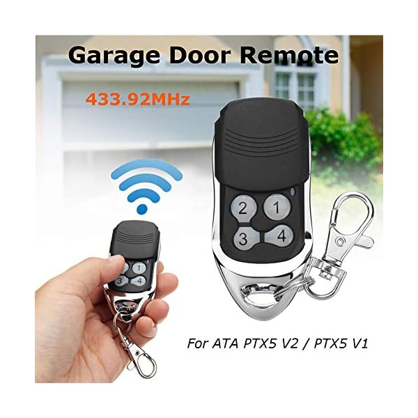 Gracorgzjs 433.92MHz 4 Botones de Repuesto para Puerta de Garaje para