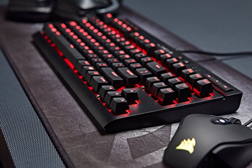 Corsair K63 - Teclado mec  nico Gaming  Cherry MX Red  retroiluminaci  n LED roja  QWERTY Espa  ol   Negro