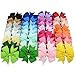 JETTINGBUY 40 Pcs Satin Ribbon Bow Hair Clips
