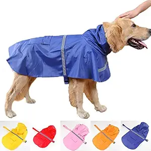 Douge Couture High Neck Rain Coat for All Dogs (30, Red)
