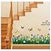 chendongdong Grass Butterfly Wall Sticker Removable PVC Wall Stickers for Home Decoration Kids Room Decor