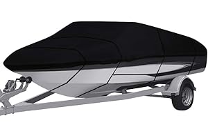 EDAHBJNEST5MK Bâche de Bateau pour remorque, très résistante 210D/420D de qualité Marine en Tissu Oxford imperméable, Runabout Jumbo Bateau Speedboat pêche, 210d, 11-13FT