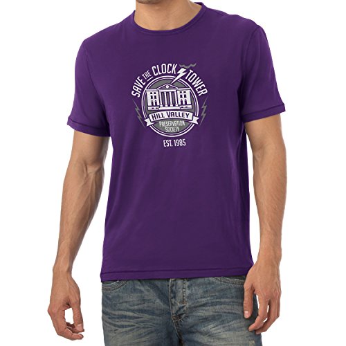 NERDO - Save the Clock Tower - Herren T-Shirt, Größe XL, violett NERDO - Save the Clock Tower - Herren T-Shirt, Größe XL, violett