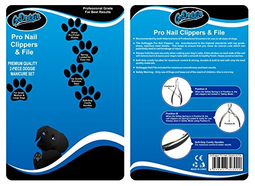 GoDoggie-Pro-Nail-Clippers-Professional-Grade-2-Piece-Doggie-Manicure-Set-includes-Nail-Clippers-File-for-Salon-Quality-Results-Super-Sharp-Blades-Max-Grip-Handles-Safety-Mode-Premium-Quality-For-Smal
