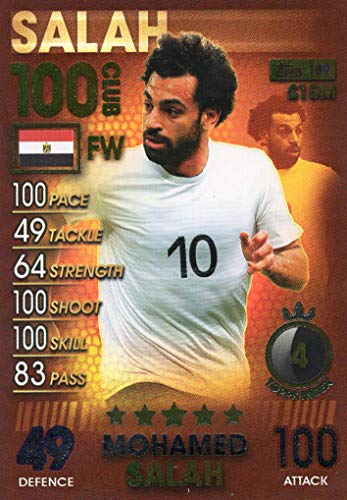 Preisvergleich Produktbild Match Attax 101 Mohamed Salah 100 Club Trading-Karte - Egypt / Leverpool