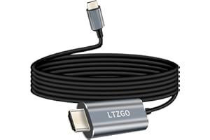 LTZGO Cavo Adattatore da USB C a HDMI 4K, 180cm Tipo C (Thunderbolt 3) a HDMI tutto-Maschio,HDR per Surface, MacBook, iMac, iPad, Dell, HP, Lenovo,Chromebook, Samsung Galaxy, Huawei, LG, HTC ecc