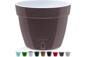 SANTINO Selbstbewässernder Blumentopf mit Wasserstandsanzeige für innen. Asti D 30cm.Shade-White, 12L