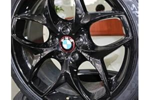 BizTech ® Set of 4 Aluminium Ring Sticker Covers - Compatible with BMW 68mm Alloy Wheels Centre Hub Caps Emblem - Blue (Red)