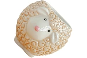 siduytin Stylish Small Ceramic Sheep Planter, Lightweight And Portable For Small Spaces, Indoor And Outdoor Use, 9.6 cm (W) x 9.9 cm (L) x 9.3 cm (H), Multi-Color