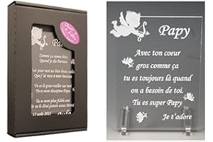 GRAVURE EVENTS 1 Poème Papy – Ange Td (Cadeau pour la fête des Grands-Pères, Noël, Baptême, Anniversaire de Papi...)