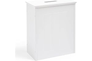 VonHaus Bathroom Storage Box - White Bathroom Unit with Lid - Storage for Cleaning Products, Toilet Roll & More - Slim & Compact Organiser Unit - Shaker Style Tidy Box