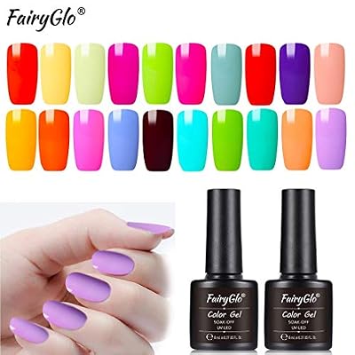 FairyGlo Ensembles de Gel Vernis Semi-Permanent Shellac Set Vernis à Ongles Manucure Soak Off Belle Macaron UV Gel Couleur 20 Couleur x 8ML Par Fairyglo