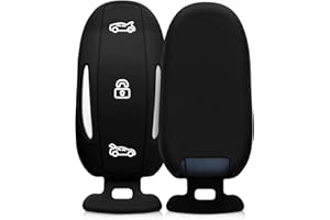 kwmobile Key Cover Compatible with Tesla Model X Car Key - Soft Silicone Car Key Fob Holder Protector Case - Black