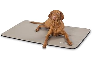 Knuffelwuff Kunstleder Hundematte Cheyenne XL 105 x 73cm Taupe - Hundekissen für große, mittelgroße und kleine Hunde - Für Zuhause, Auto, Wohnmobil, Wohnwagen