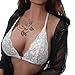Produktbild Yazidan Mode Frau Übergröße BH Spitze Sexy Büstenhalter Unterwäsche Nachtwäsche Vorderen Stil öffnen Spitzen-Cup Ungefüttert Nachtzeug Thongs Kreuz Schulter Gurt Schlaf-Shirt(Weiß,L)